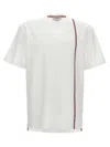 Thom Browne Crewneck T-shirt With Tricolor Intarsia In White