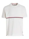 Thom Browne Double-stripe Cotton T-shirt In White