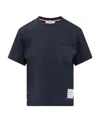 Thom Browne Rwb Tab Cotton T-shirt In Black