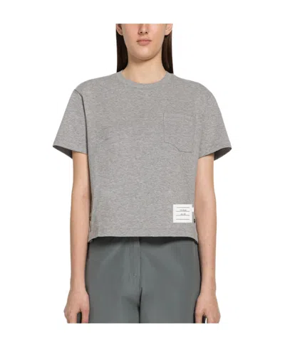 Thom Browne Classic Loopback Pique T-shirt In Gray