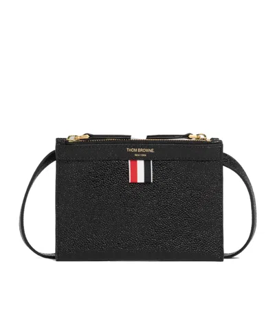 Thom Browne Rwb Tab Crossbody Bag In Black