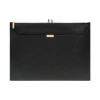 Thom Browne Rwb Tab Double Pocket Clutch Medium In Black