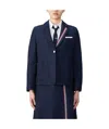 Thom Browne Twill Gold-button Blazer In Black