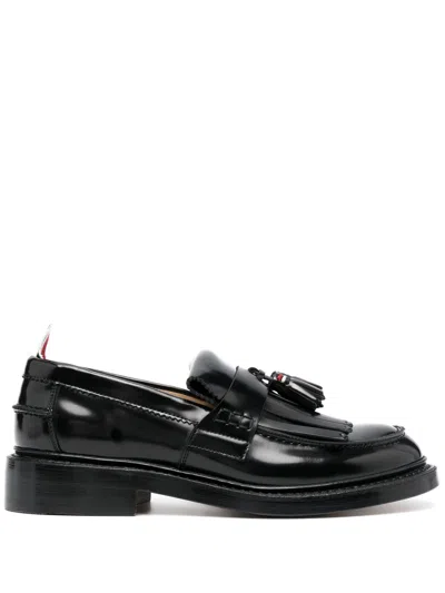 THOM BROWNE RWB-TAB LEATHER LOAFERS