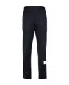 Thom Browne Tailored Straight Pants With Classic Waistband And Subtle Logo Detail In Black