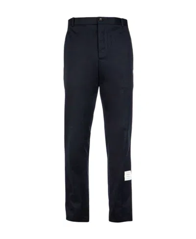 Thom Browne Rwb Tab Tailored Trousers In Black
