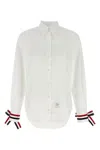 Thom Browne Poplin Shirt Ribbon Detail In White