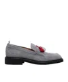 Thom Browne Rwb Tassel Loafer Shoes In Gray