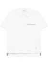 Thom Browne Rwb Trim Jersey Polo Short In White