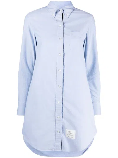Thom Browne Rwb Trim Shirt Dress In Blue