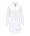 Thom Browne Long-sleeved Mini Shirt Dress In White