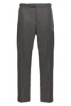 Thom Browne Wool Trousers With Back Pockets And Belt Loops In Gray