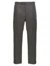 Thom Browne Backstrap Cropped Tailored Trousers In Gray