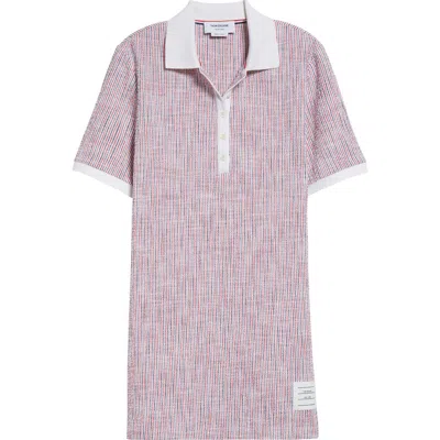 Thom Browne Rwb Tweed Polo Dress In Red/white/blue