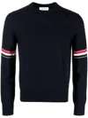 Thom Browne Men Rwb Wool Crewneck Jumper