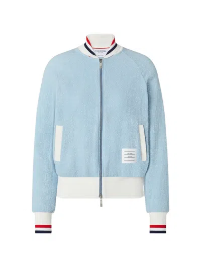 Thom Browne Rwb-stripe Bomber Jacket In Blue