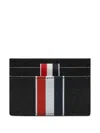 Thom Browne Black Calfskin Cardholder Accessory In Multi
