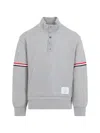 Thom Browne Rwb Engineered Stripe Loopback Sweatshirt In Gray