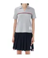 Thom Browne Rwm-stripe Short-sleeve Polo In Black
