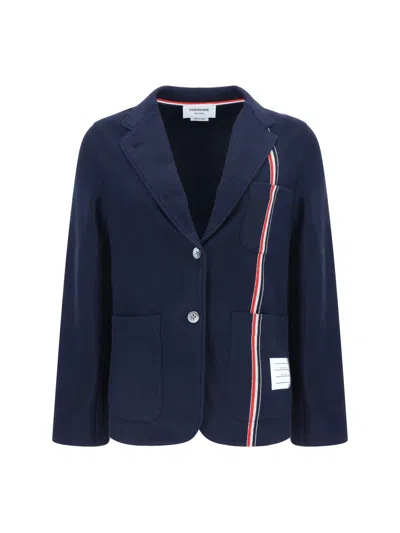Thom Browne Sack Blazer Jacket In Navy