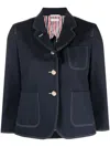 Thom Browne Sack-patch Cropped Jacket In Blue