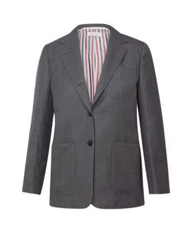 Thom Browne Sack Sport Wool Blazer In Gray