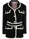 Thom Browne Safari Belted Wool Jacket In Black