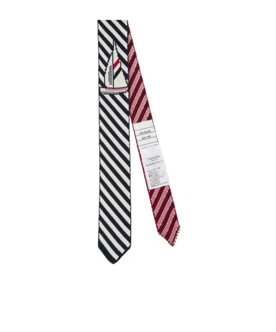 Thom Browne Sailboat-jacquard Pinstripe Tie In Multi