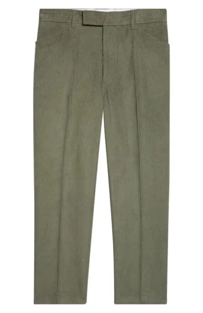 Thom Browne Sailor Pocket Tapered Leg Corduroy Chinos In Green