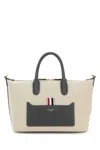 Thom Browne Sand Grosgrain-loop Tote Bag In Beige