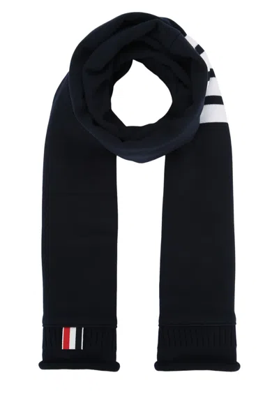 Thom Browne Scarf W/ Engineered 4 Bar In Solid Class In Blue