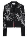 Thom Browne Scenic Intarsia Cardigan In Black