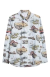 Thom Browne Scenic Straight Fit Cotton Poplin Button-down Shirt In White
