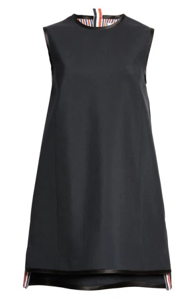 Thom Browne School Uniform Wool Blend Shift Minidress In Black