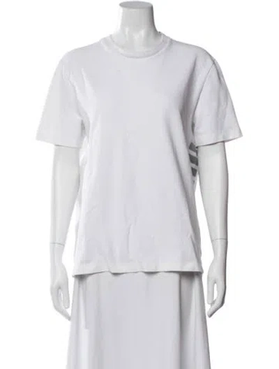 Pre-owned Thom Browne Scoop Neck Short Sleeve T-shirt In White