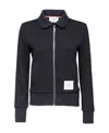 Thom Browne Seersucker 4-bar Zipped Jacket In Black