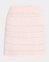 Thom Browne Seersucker Knit Tweed Jacquard Mini Skirt In Pink