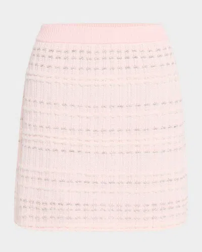 THOM BROWNE SEERSUCKER KNIT TWEED JACQUARD MINI SKIRT