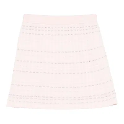 Thom Browne Seersucker Knit Tweed Jacquard Mini Skirt Women In Neutral