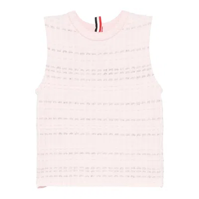 Thom Browne Seersucker Knit Tweed Jacquard Shell Top Women In Neutral