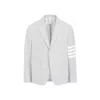 Thom Browne 4-bar Single-breasted Seersucker Blazer In White
