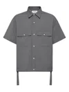 Thom Browne Dark Grey Solid Shirt In Gray