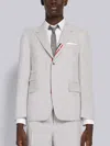 Thom Browne Seersucker Single-breasted Blazer In White