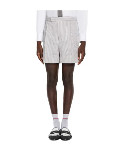 Thom Browne Gray Grosgrain Cuffs Shorts In 035 Med Grey