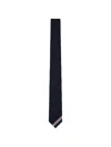 Thom Browne Seersucker Wool Tie In Blue