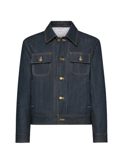 Thom Browne Selvedge Backstrap Denim Jacket In Blue