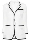 Thom Browne Semi-sheer Organza Blazer In Neutrals