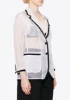 Thom Browne Semi-sheer Organza Blazer In White