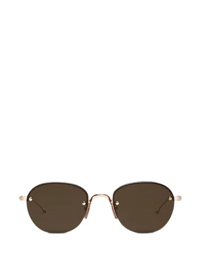 Thom Browne Semi-rimless Sunglasses In Brown