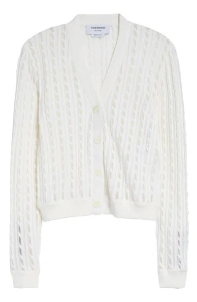 Thom Browne Semisheer Baby Cable Knit Cardigan